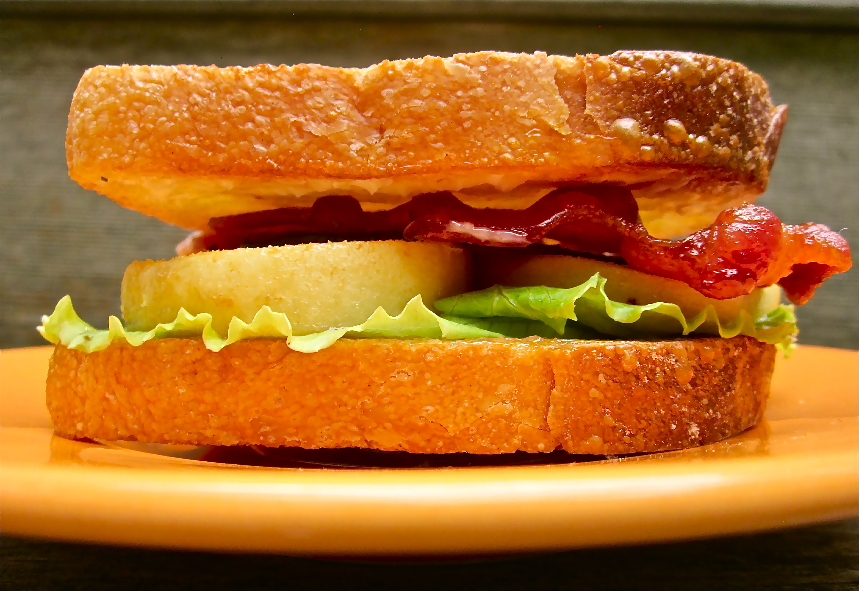 Bacon lettuce summer peach sandwich