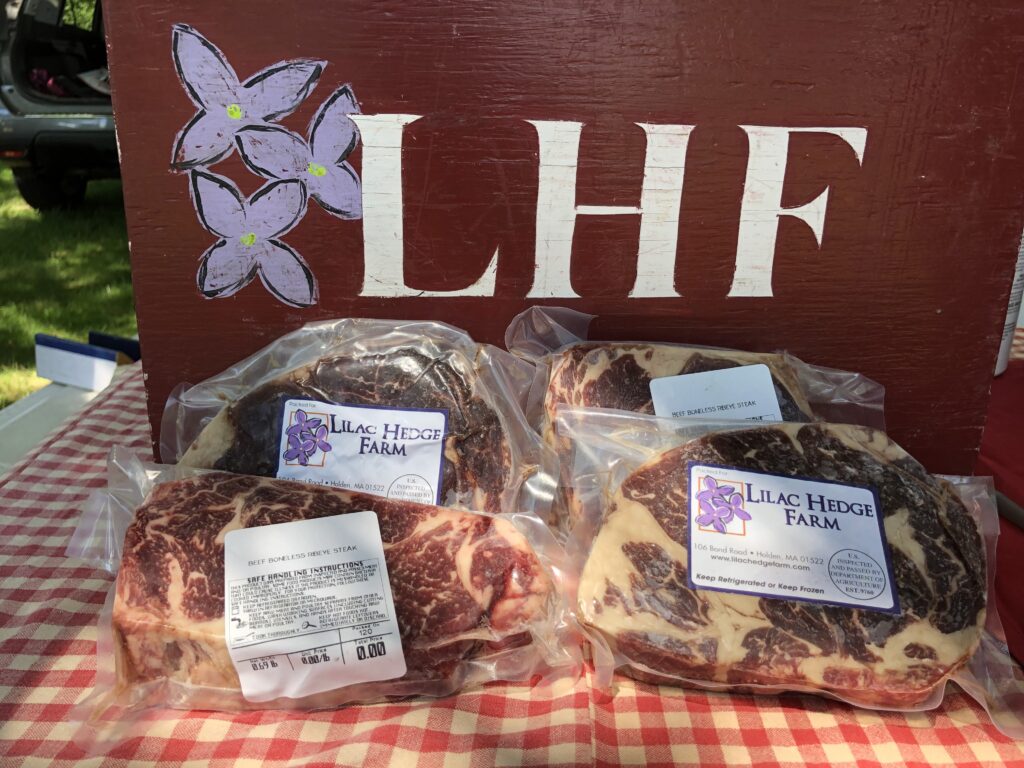 Lilac Hedge Farm Ribeye at Falmouth Farmers Market on June 17 2021